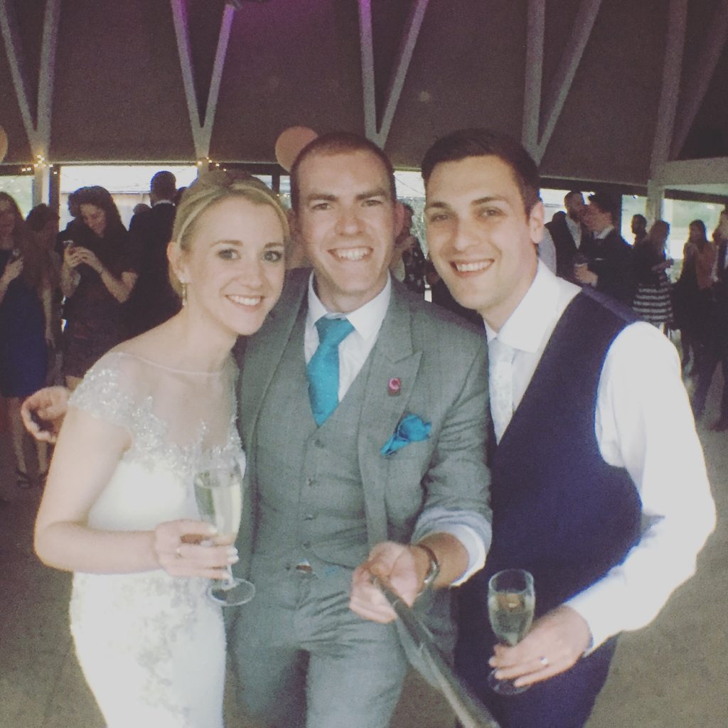 bride and groom with brockholes magician
